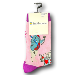 3/$20 Alice In Wonderland White Rabbit Funny Novelty Crew Socks - NWT